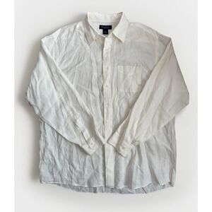 Brooks Brothers Men's XL White All Irish Linen Long Sleeve Button-Up Shirt